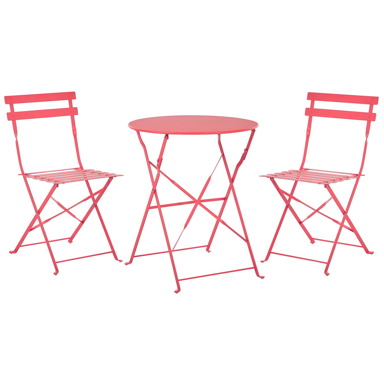 Beliani Bistro Set FIORI Rot 60x60x80