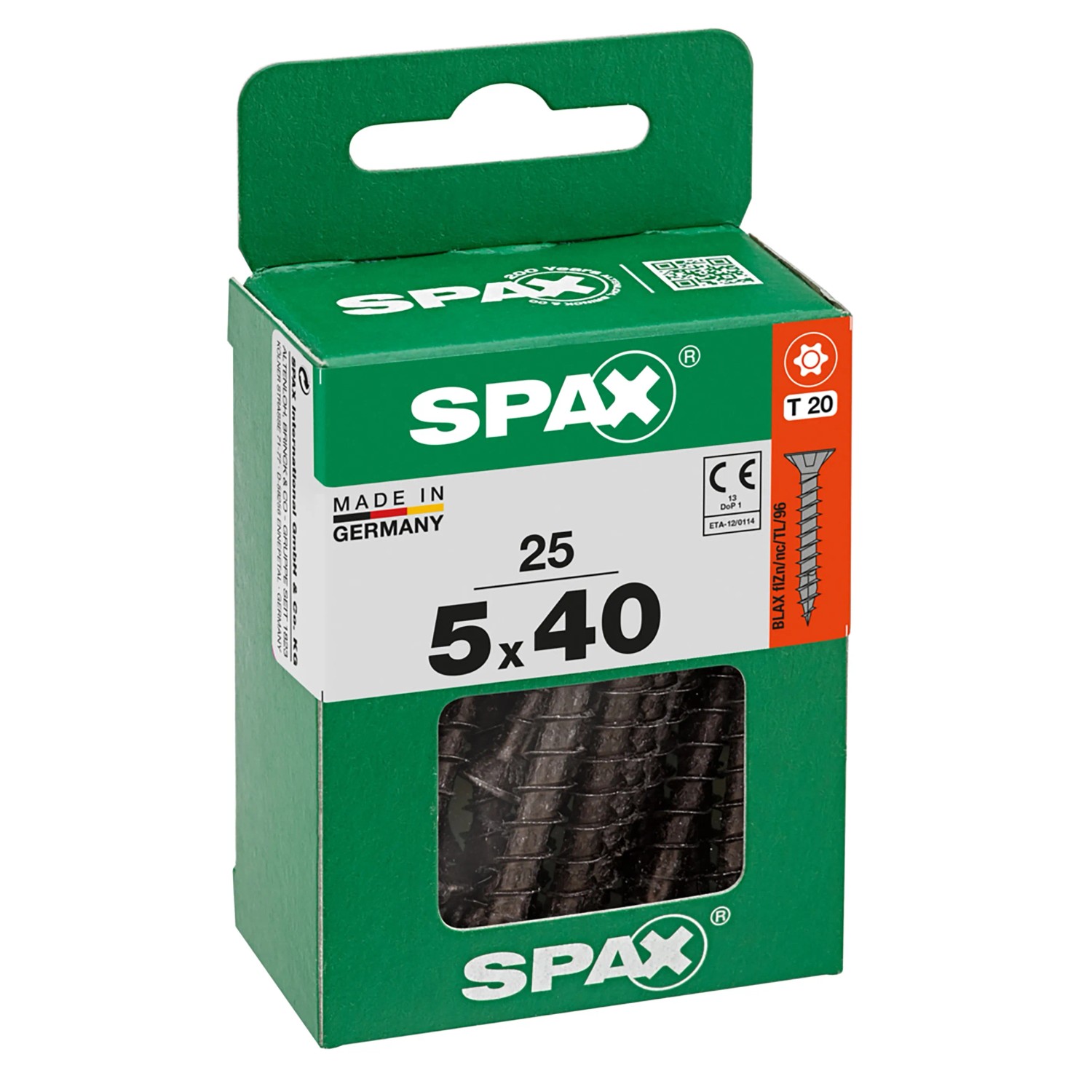 Spax Universalschraube VGW TSP Verzinkt 5 mm x 40 mm Schwarz 25 Stück