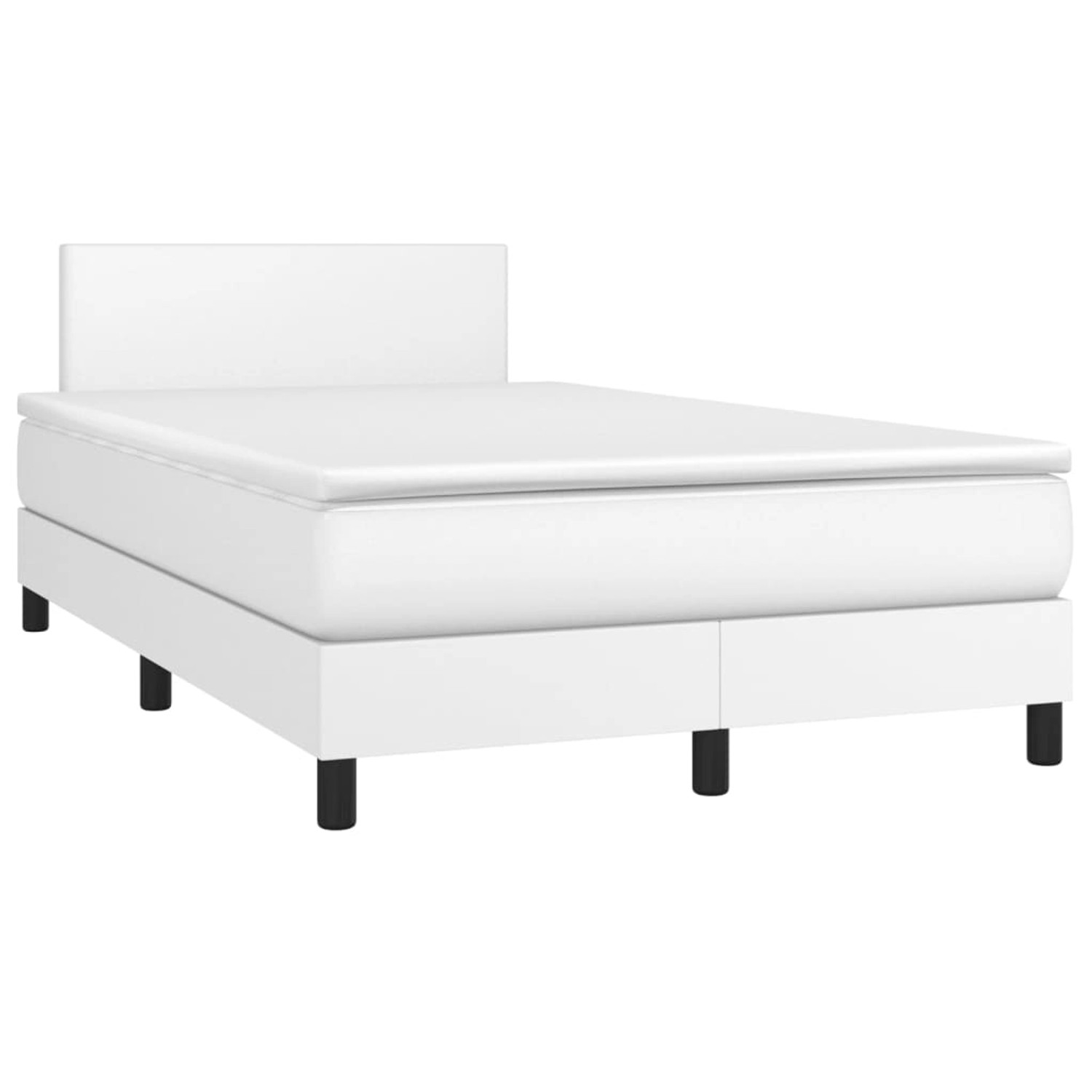 vidaXL Boxspringbett mit Matratze & LED Weiß 120x200 cm Kunstleder 3134094 günstig online kaufen