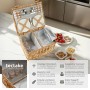 Tectake Picknickkorb Föhr Für 4 Personen Integriertes Kühlfach 37 x 45 x 21 cm Braun_2
