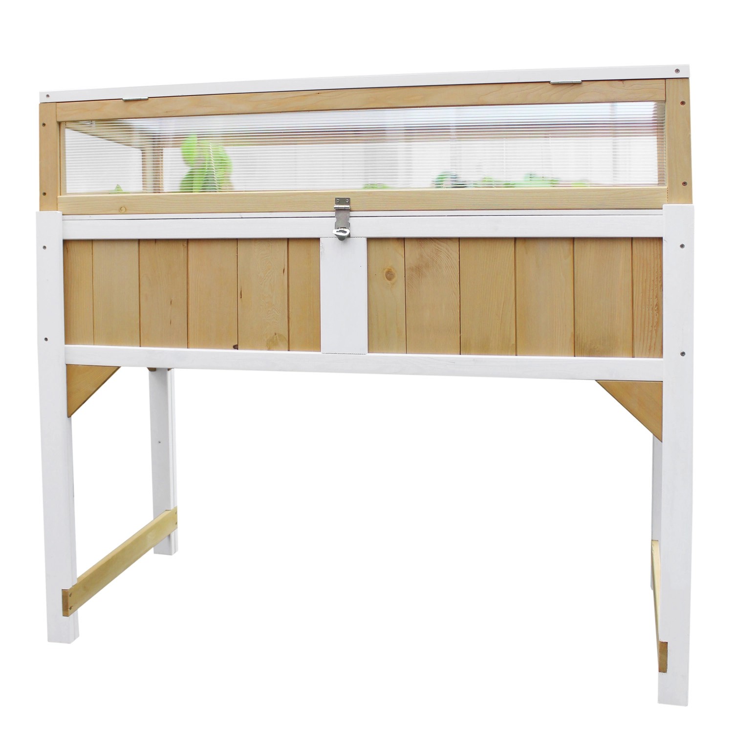 Axi Hochbeet mit Gewächshaus, braun-weiß, 120x54x120 cm, aus Holz. Ideal für Garten und Balkon.