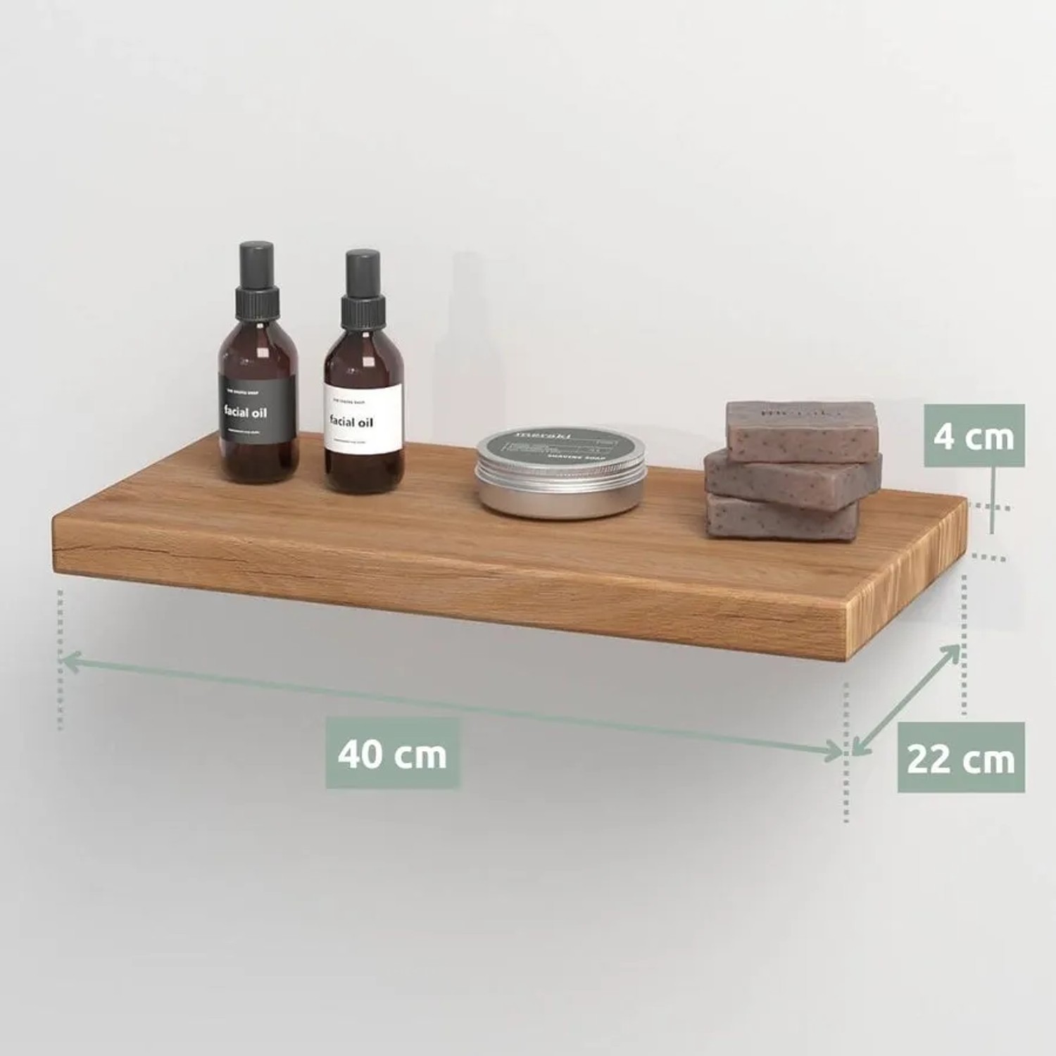 SKYSEN Schweberegale Set – 6 Rustikale Holzregale 39,9 Cm Für Wand, Badezimmer, Küche, Wohnzimmer (braun)