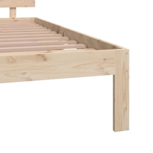 vidaXL Holzbett, 135x190 cm, Kiefer massiv, Lattenrost inklusive.