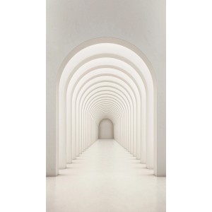 A.S. Création Fototapete: 3D Flur mit weißen Bögen, 159x280cm. Vliestapete für moderne Raumgestaltung.