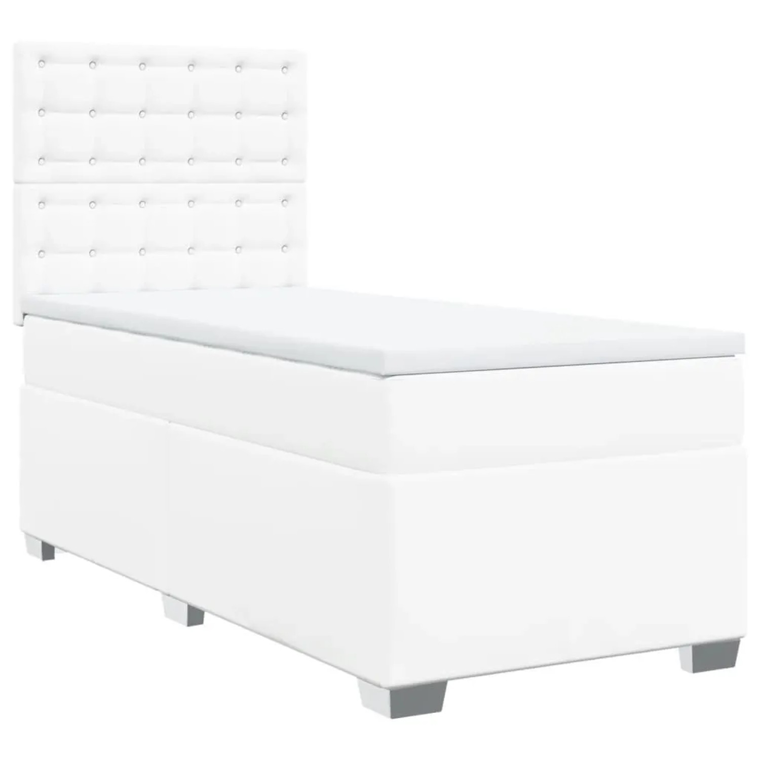 vidaXL Boxspringbett mit Matratze Weiß 80x200 cm Kunstleder 3292997 günstig online kaufen