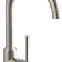 Schütte Design-Spültischarmatur Cornwall in Edelstahl-Optik mit hohem, schwenkbarem Auslauf.