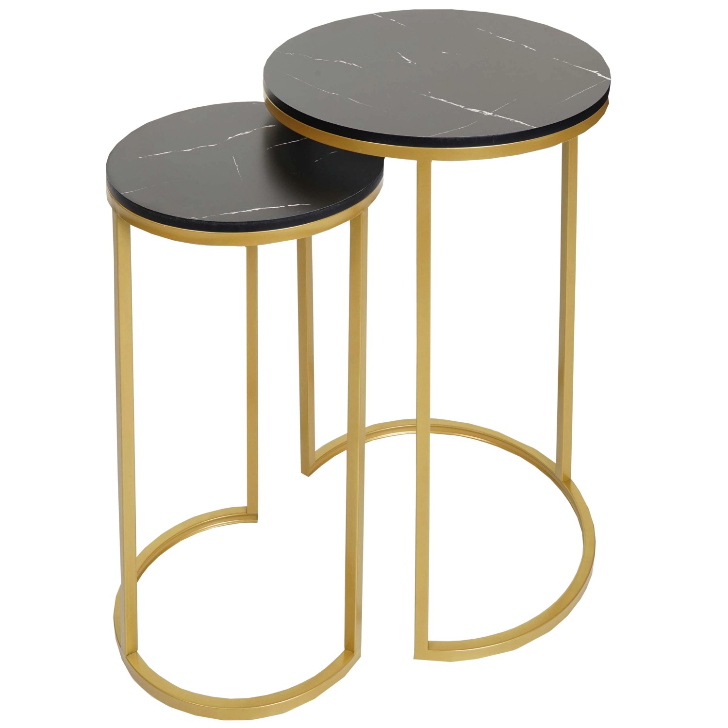 MCW 2er-Set Beistelltisch K46 Schwarz-gold günstig online kaufen