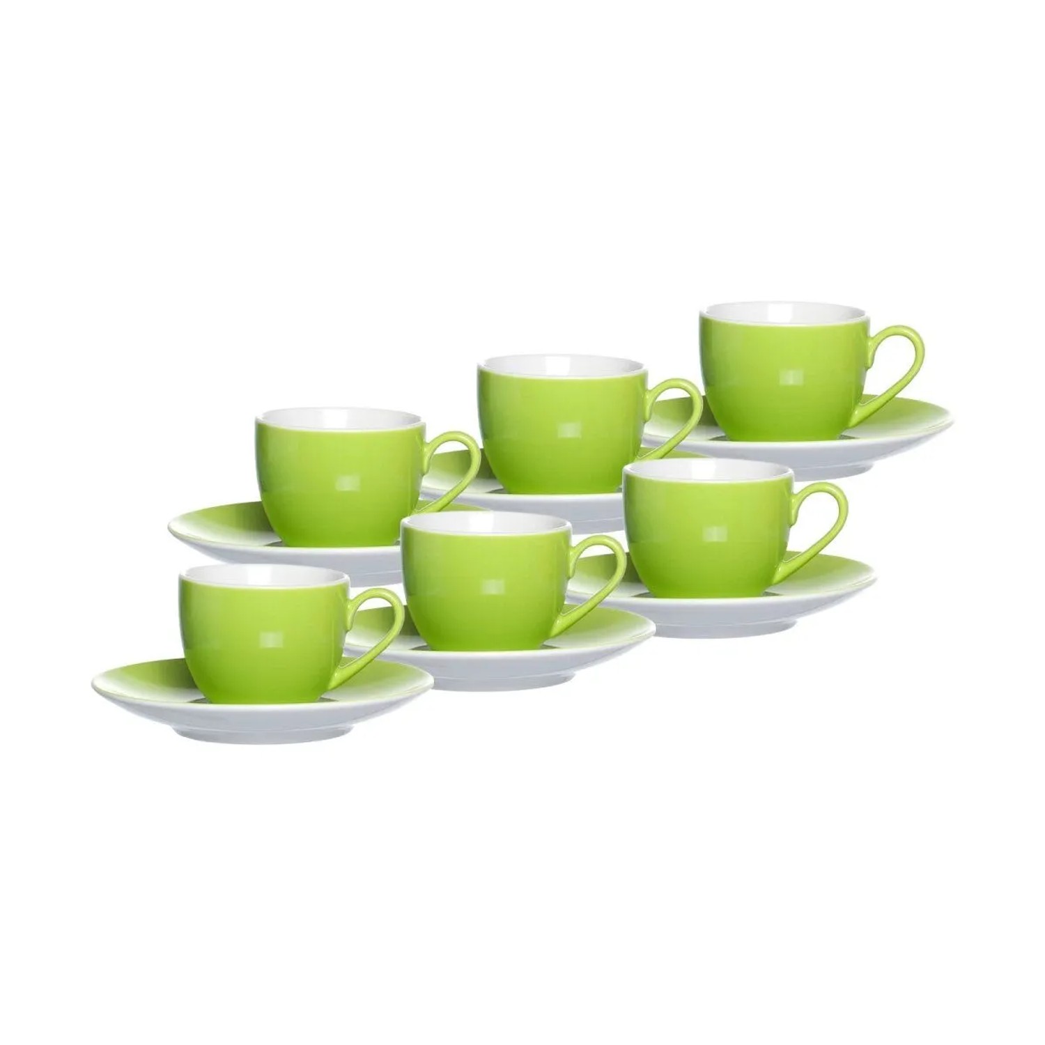 Ritzenhoff & Breker Doppio Espressotassen Mit Untertassen 80 Ml 6er Set Grün