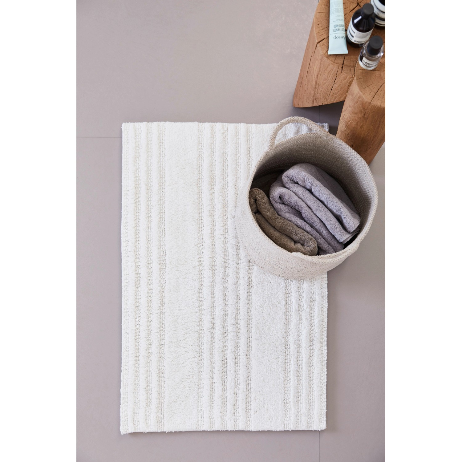 Schöner Wohnen Badteppich Bahamas 67 cm x 110 cm Streifen Creme