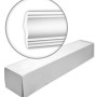 Verpackung der weißen PROFHOME Eckleisten (4 Stk, 8 m) für Paneele, Detailansicht der Zierleiste.