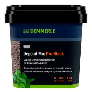 Dennerle Nano Deponit Mix Pro Black, 1kg, für Aquarien. Dunkler Bodengrund für gesunde Wasserpflanzen.