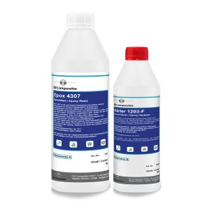 DD Composite Epoxidharz mit Härter, 1kg/600g Set für Beschichtungen und Klebstoffe.