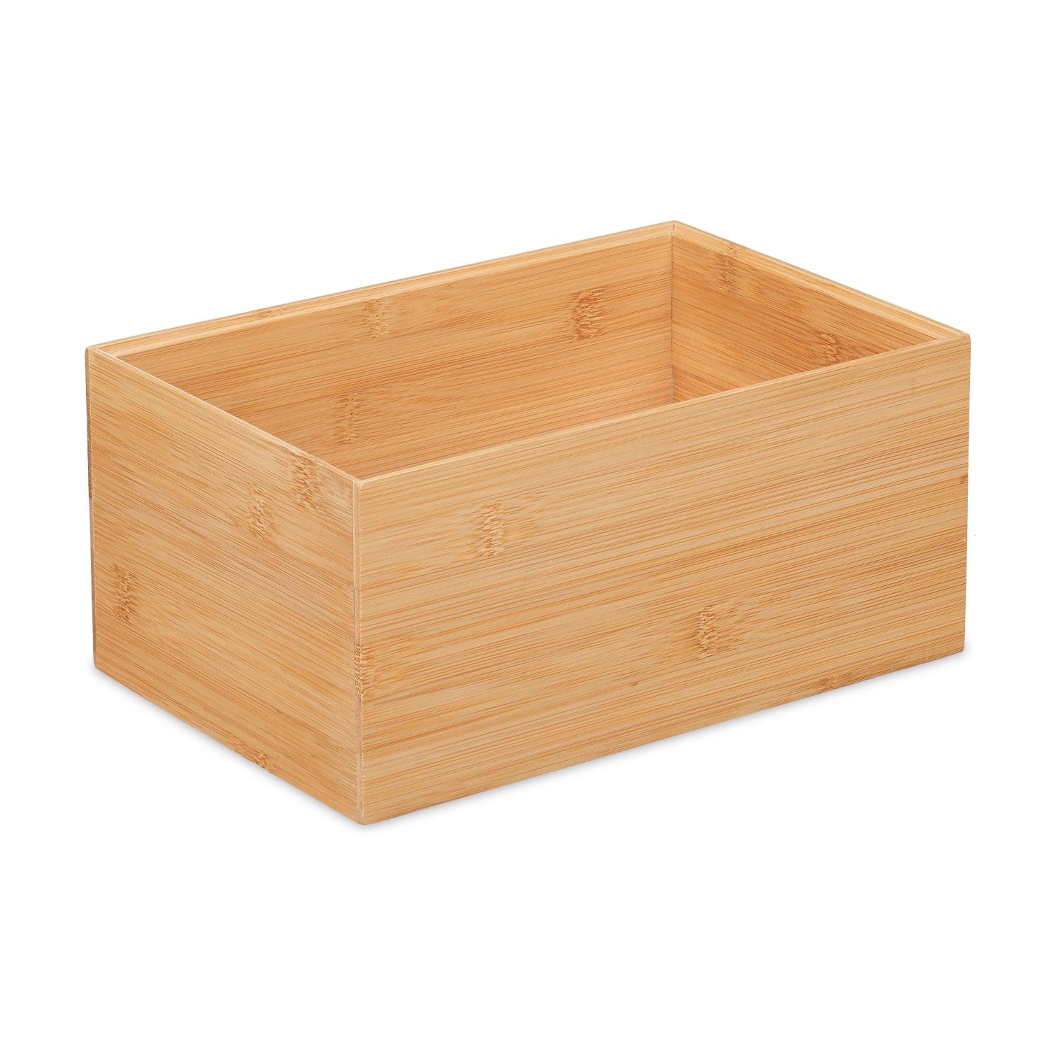 Relaxdays Aufbewahrungskiste Bambus Natur Stapelbar 14 cm x 30 cm x 20 cm 0,9 kg