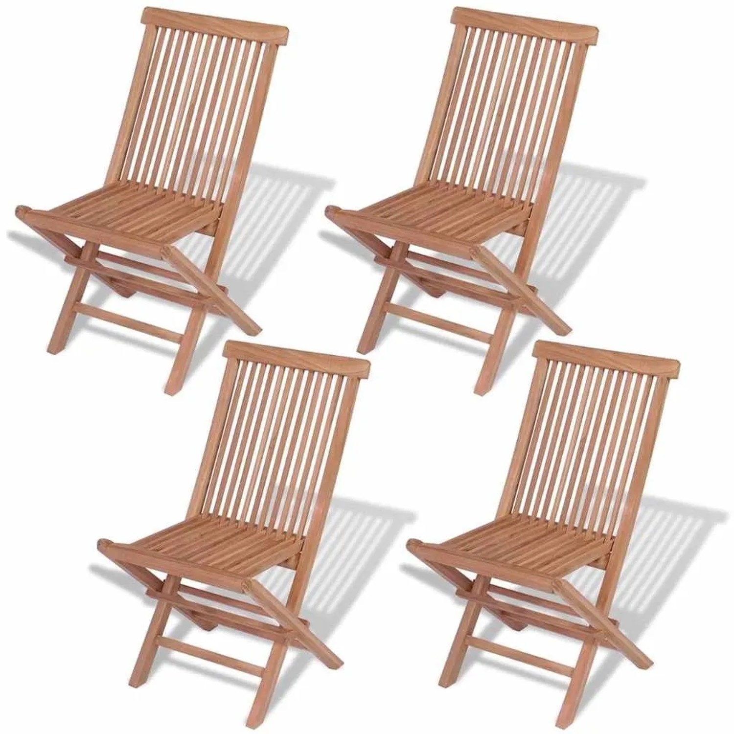 vidaXL Klappbare Gartenstühle 4 Stk Massivholz Teak 43040