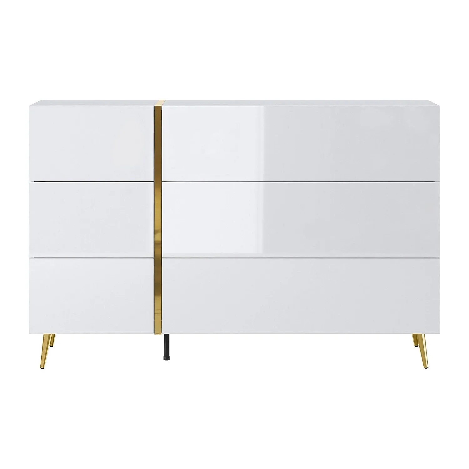 Vente-unique Kommode Marzialo Weiß  Goldfarben 134.9 cm