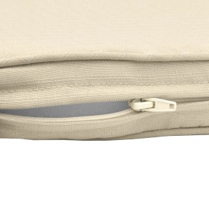 Detailaufnahme: Naturfarbene Beautissu Base BK Bankauflage (120x48cm) mit Reißverschluss.