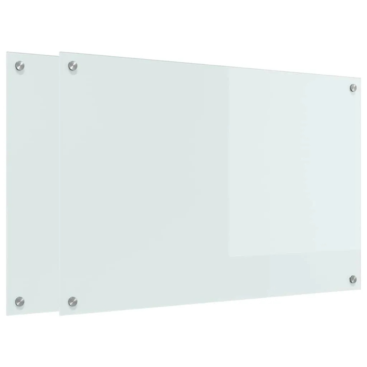vidaXL Küchenrückwand 2 Stk Weiß 90 x 60 cm Gehärtetes Glas 3415526