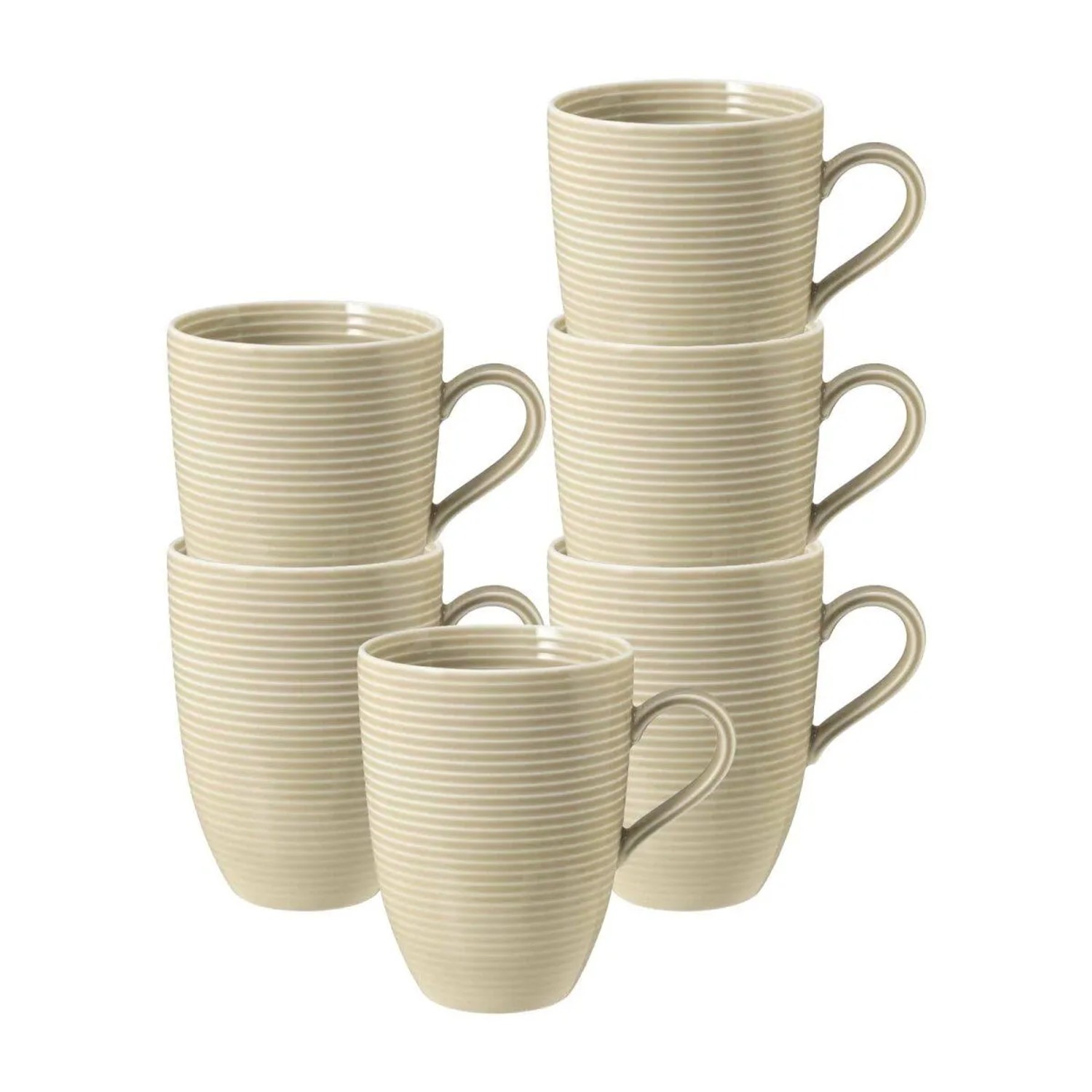 Seltmann Weiden Beat Color Glaze Kaffeebecher 350 ml 6er Set Sandbeige