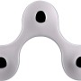 Siro Hakenleiste aus Kunststoff in Aluminium/Chrom Optik mit 5 Haken.