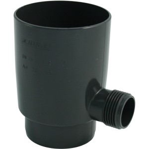 Marley Regensammler DN 105, anthrazit, mit Überlaufstopp für Kunststoff-Dachrinnen.