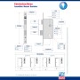 Basi Einsteckschloss ES 979 für Haustüren, DIN links, mit Maßen und Details zur Montage.