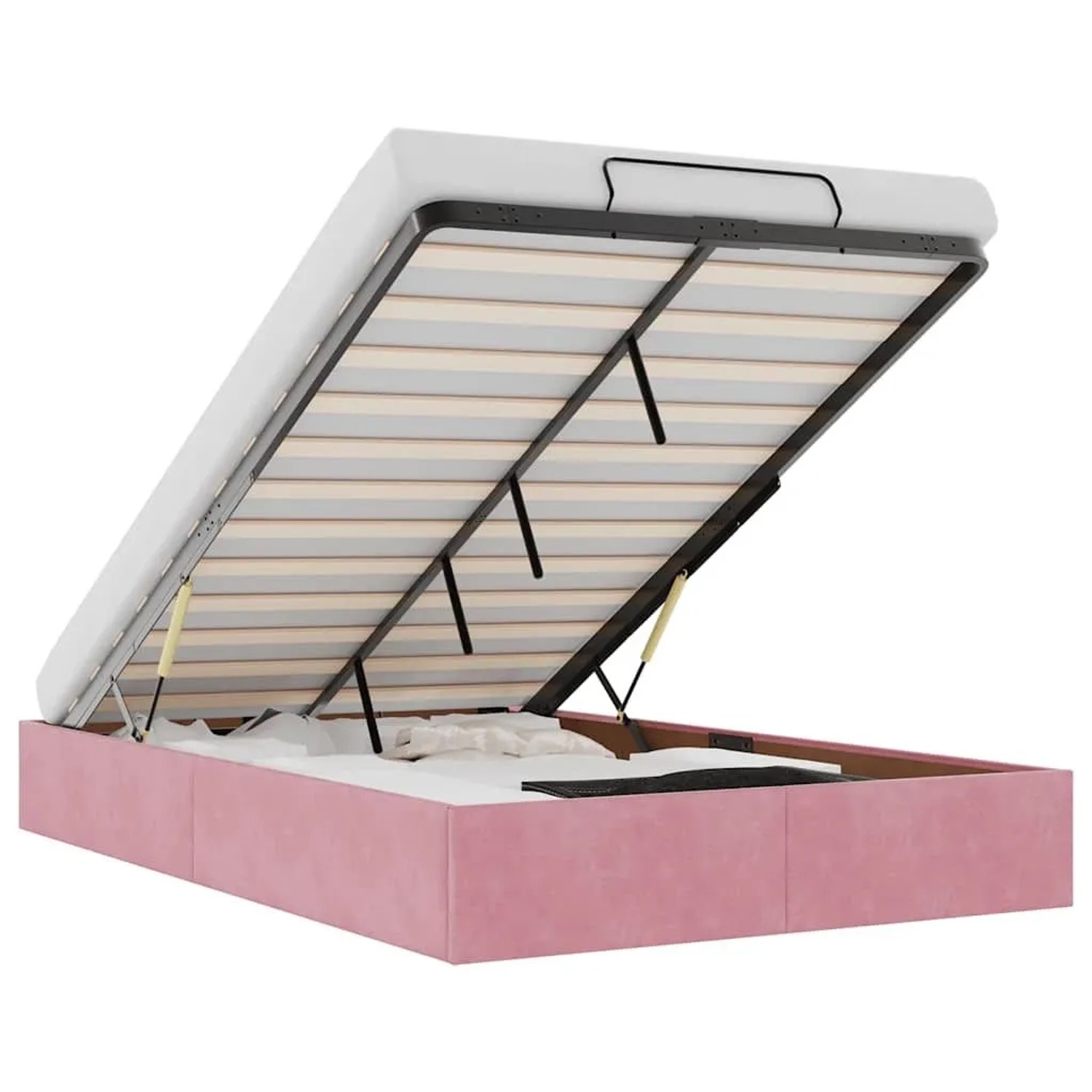 vidaXL Ottoman-Bett ohne Matratze Rosa 120x190 cm Samt 3310954