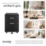 Tectake Rollcontainer Vagur Mit 2 Schubladen Für Dokumente Im A4 Format Abschließbar  Inkl  Ersatzschlüsseln  46 x 40 x 54 50 cm Schwarz_7
