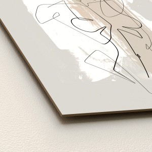 Pro Art Dekopanel mit abstrakter Frauenlinie, 40x30 cm, beige und schwarz.