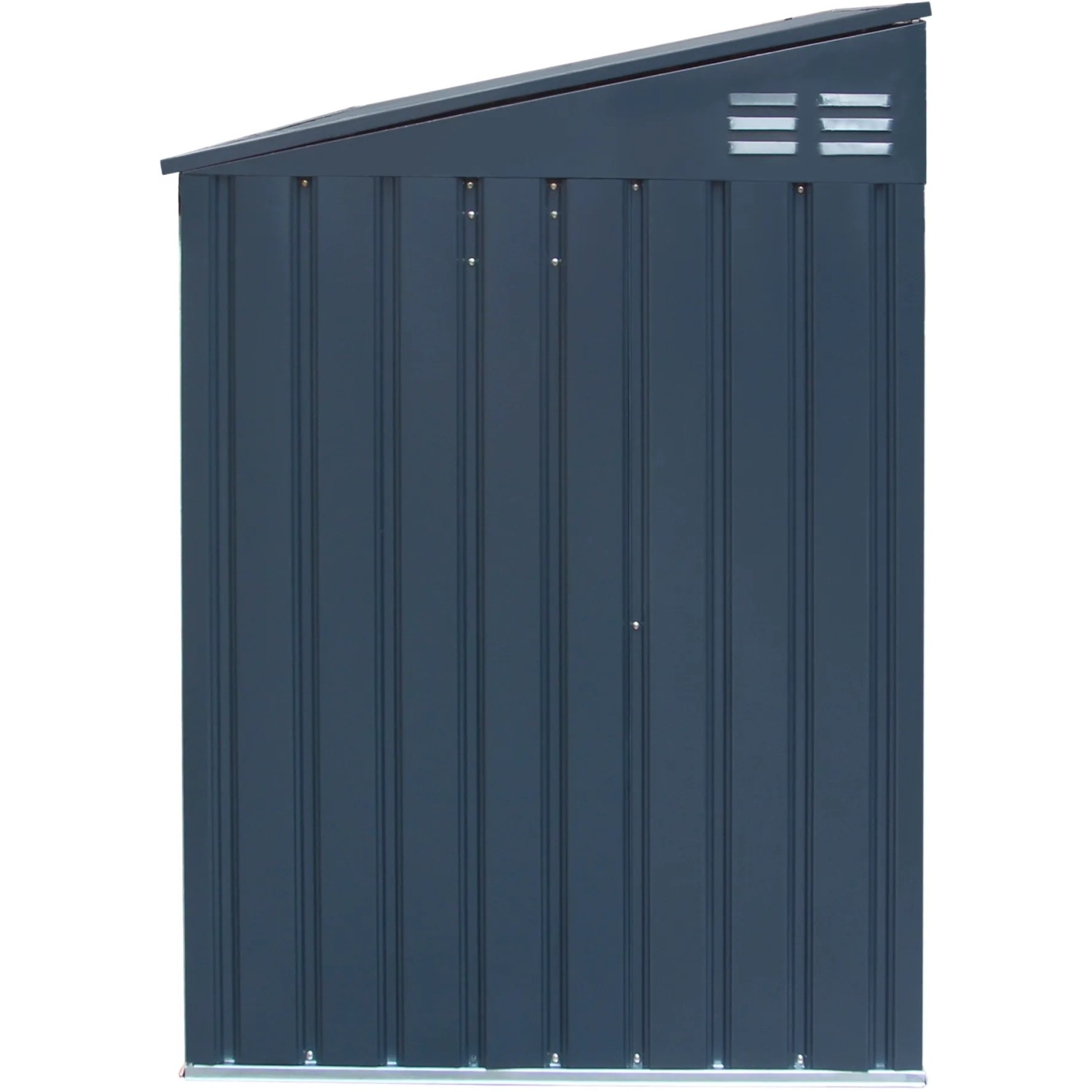 Graue Metall Mülltonnenbox für 2 Tonnen (240L) mit Lüftung und Pultdach.