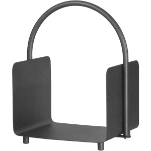 Lienbacher Holzkorb, anthrazit beschichtet, aus Metall für Kaminholz.