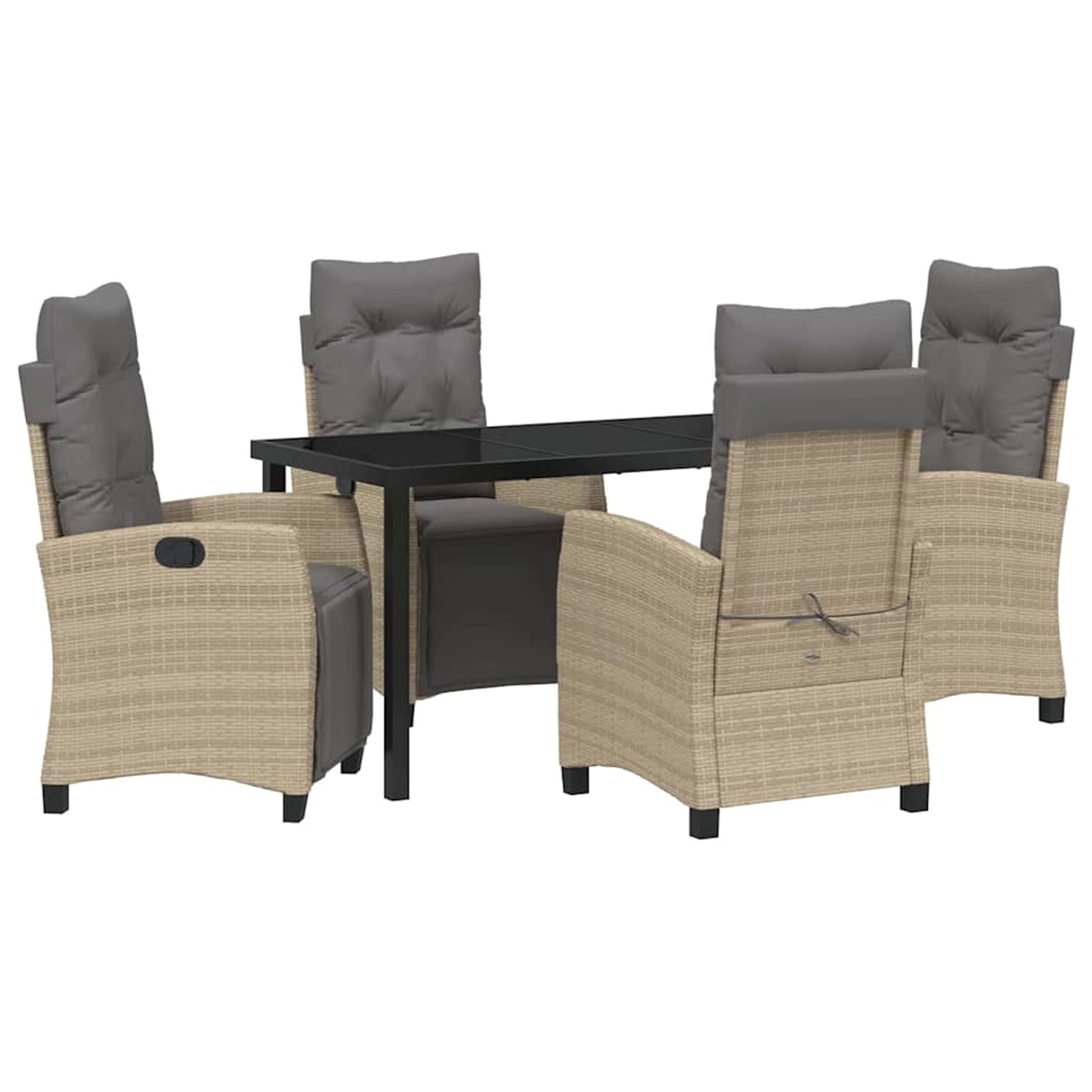vidaXL Garten Essgruppe 5-Tlg Beige Poly Rattan 3380451 günstig online kaufen