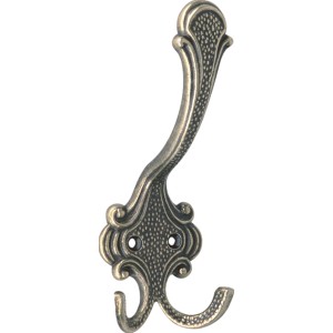 Wandhaken 430, Altmessing brüniert, aus Metall mit dekorativem Design.