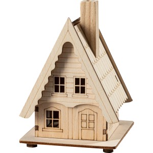 HGD Räucherhaus aus Holz, 9x10x13 cm, Weihnachtsdekoration im Finnhütten-Stil.