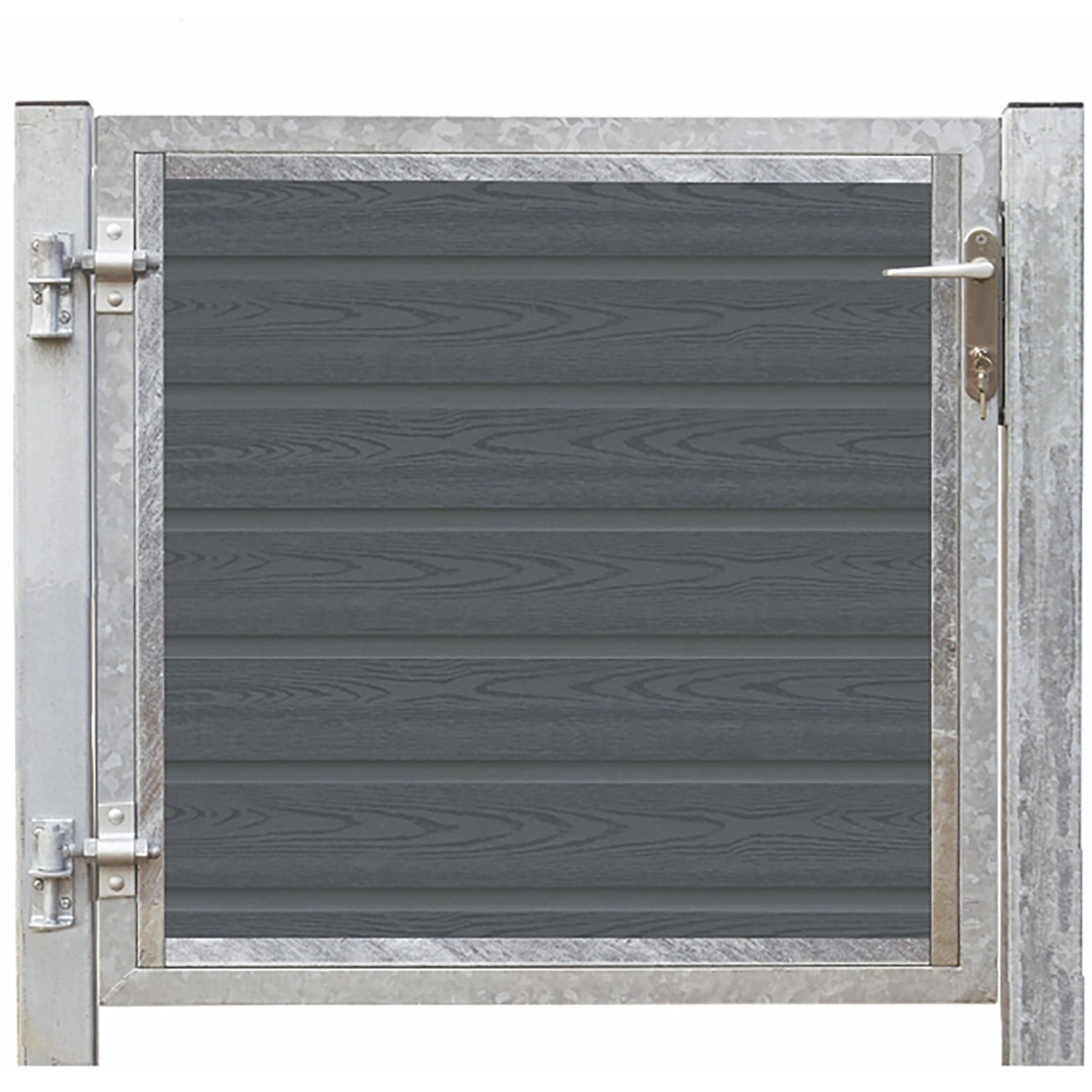 Einzeltor Artura WPC Schiefergrau DIN L 115 cm x 95 cm Pfosten verzinkt günstig online kaufen