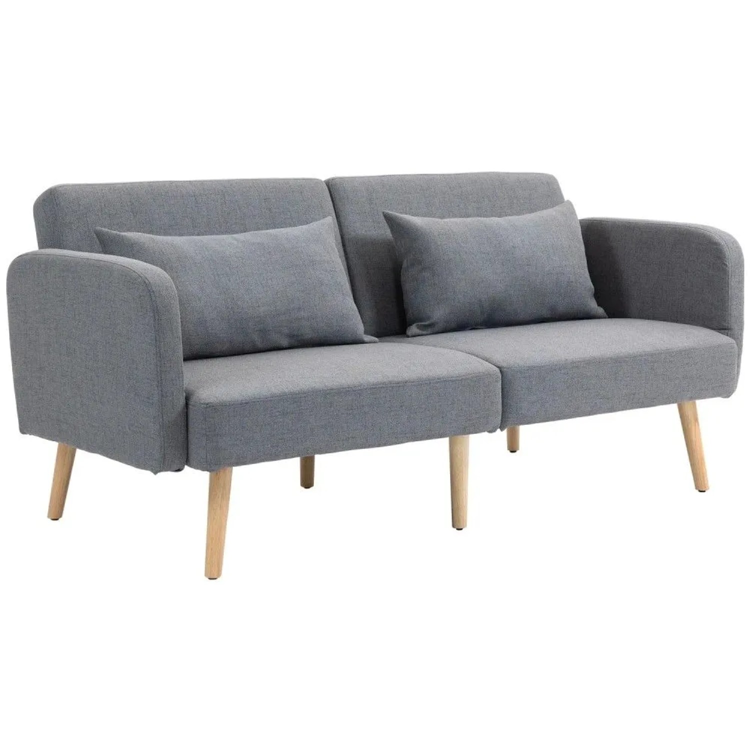 Homcom 2-Sitzer Klappbett Mit Bettfunktion 2 Wurfkissen 170 X 83 X 80 Cm