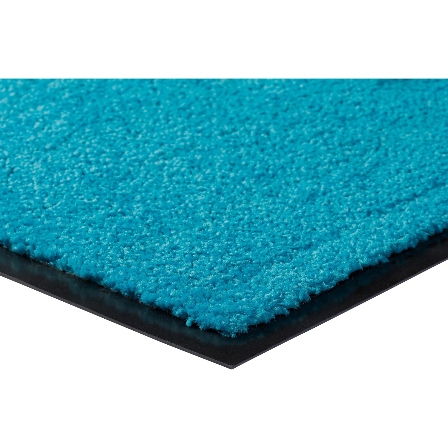 Türkis Sauberlaufmatte, 40x60 cm, für den Innenbereich. Fußmatte mit rutschfester PVC-Unterseite.