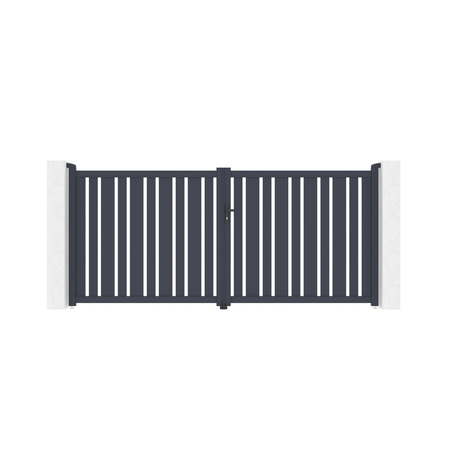 Casanoov Verstellbares Drehtor Breite Veymont 350x160cm Grau Aluminium