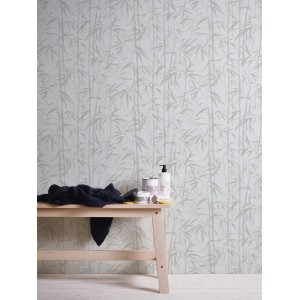 Michalsky Living Vliestapete Change mit Bambusmuster in Beige und Creme.