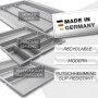 SOTECH ORGA-BOX-3 Besteckeinsätze in Silbergrau. Rutschhemmende Schubladeneinsätze aus Kunststoff, Made in Germany.