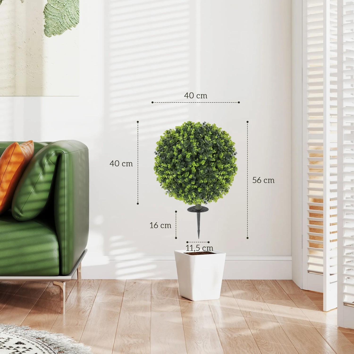 HOMCOM Künstliche Buchsbaumkugel 2er-Set 56 cm für draußen kaufen bei OBI