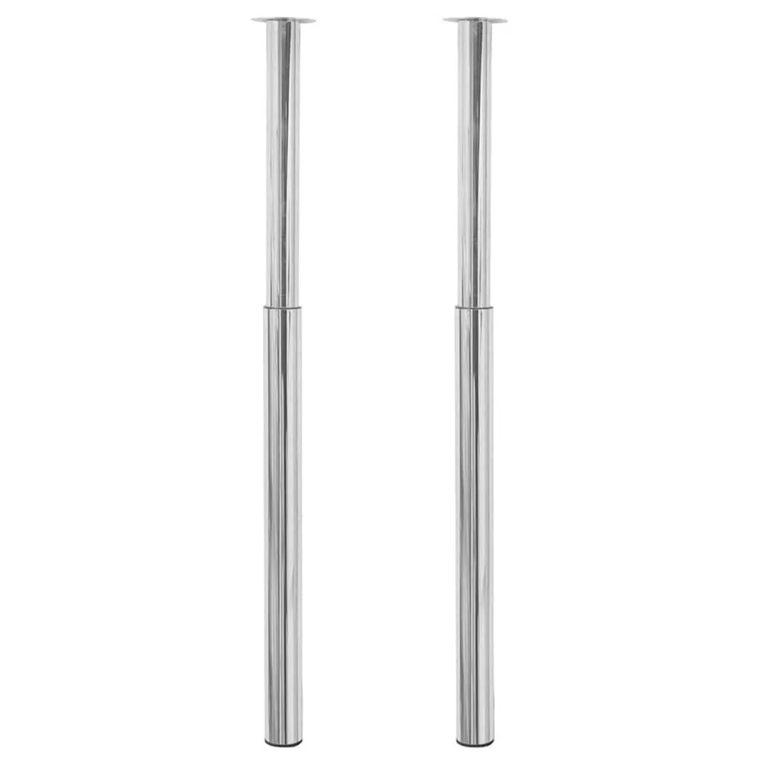vidaXL 2 x Teleskopfuß Tischfuß Stützfuß Tischbein Chrom 710 mm-1100 mm 242151