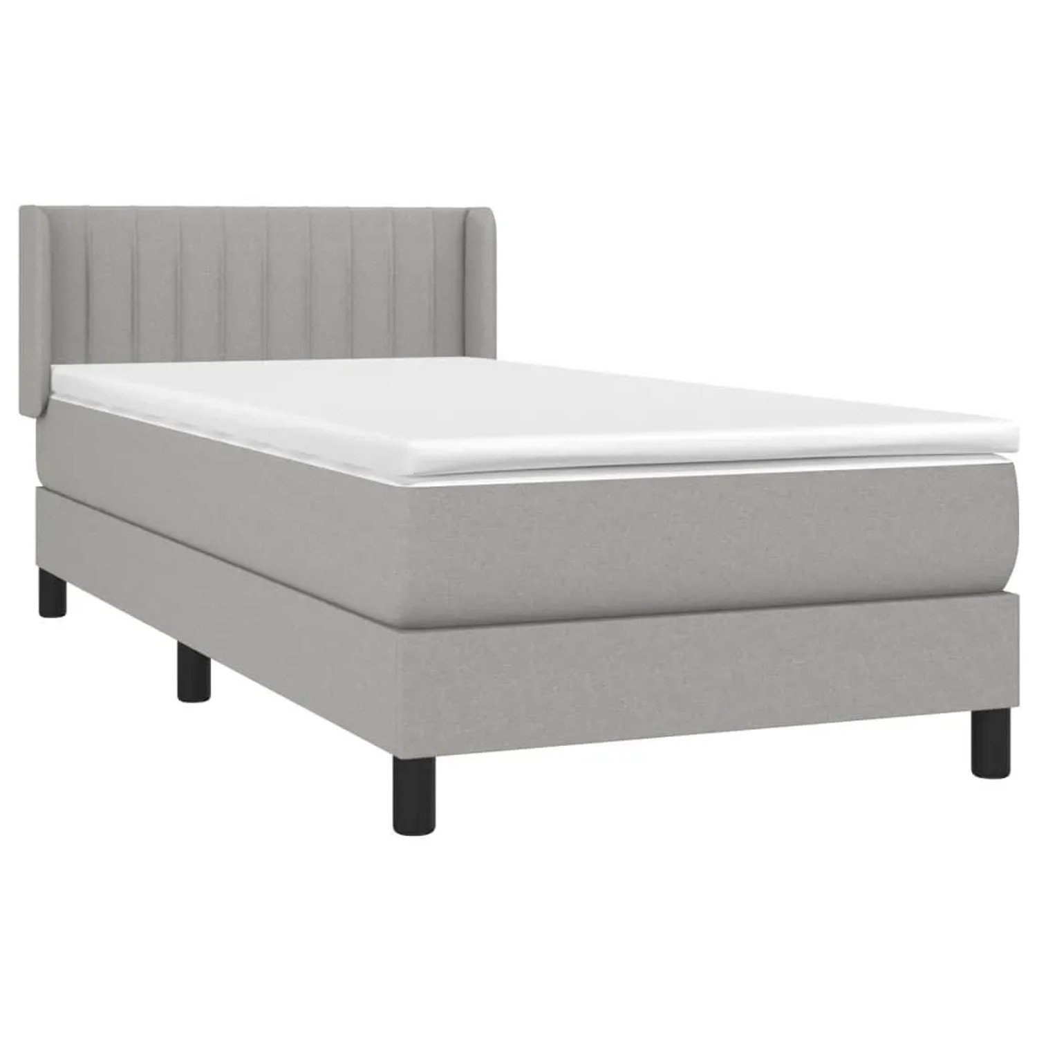 vidaXL Boxspringbett mit Matratze Hellgrau 90x190 cm Stoff 3129833 günstig online kaufen