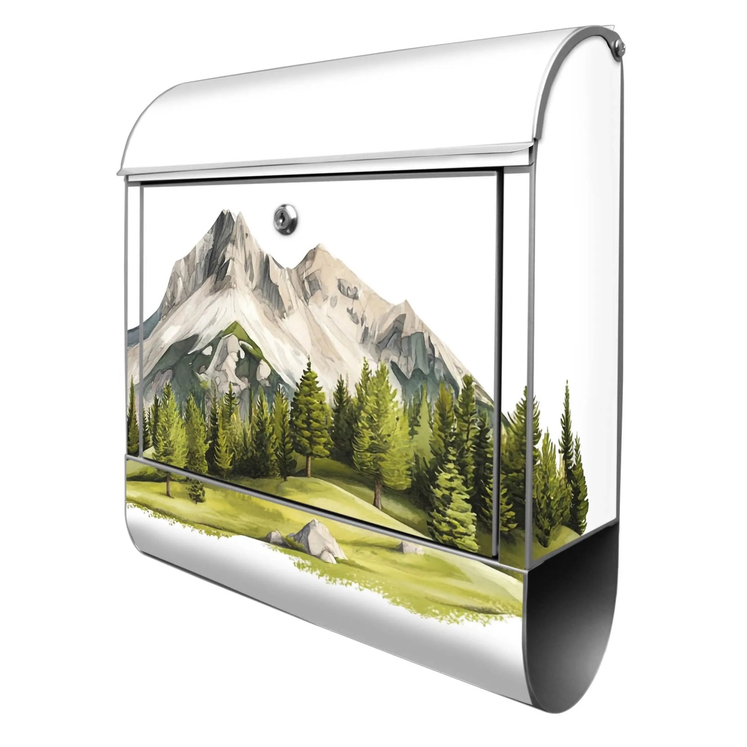 Banjado Design Briefkasten Silber Pulverbeschichtet 39x47x14cm 2 Schlüssel günstig online kaufen