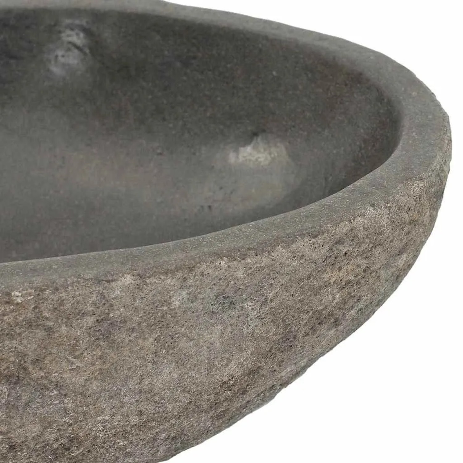 DELUKE Naturstein Waschbecken Oval Flussstein Aufsatzwaschbecken Waschschale Waschtisch Handwaschbecken Oval 29-38cm_3