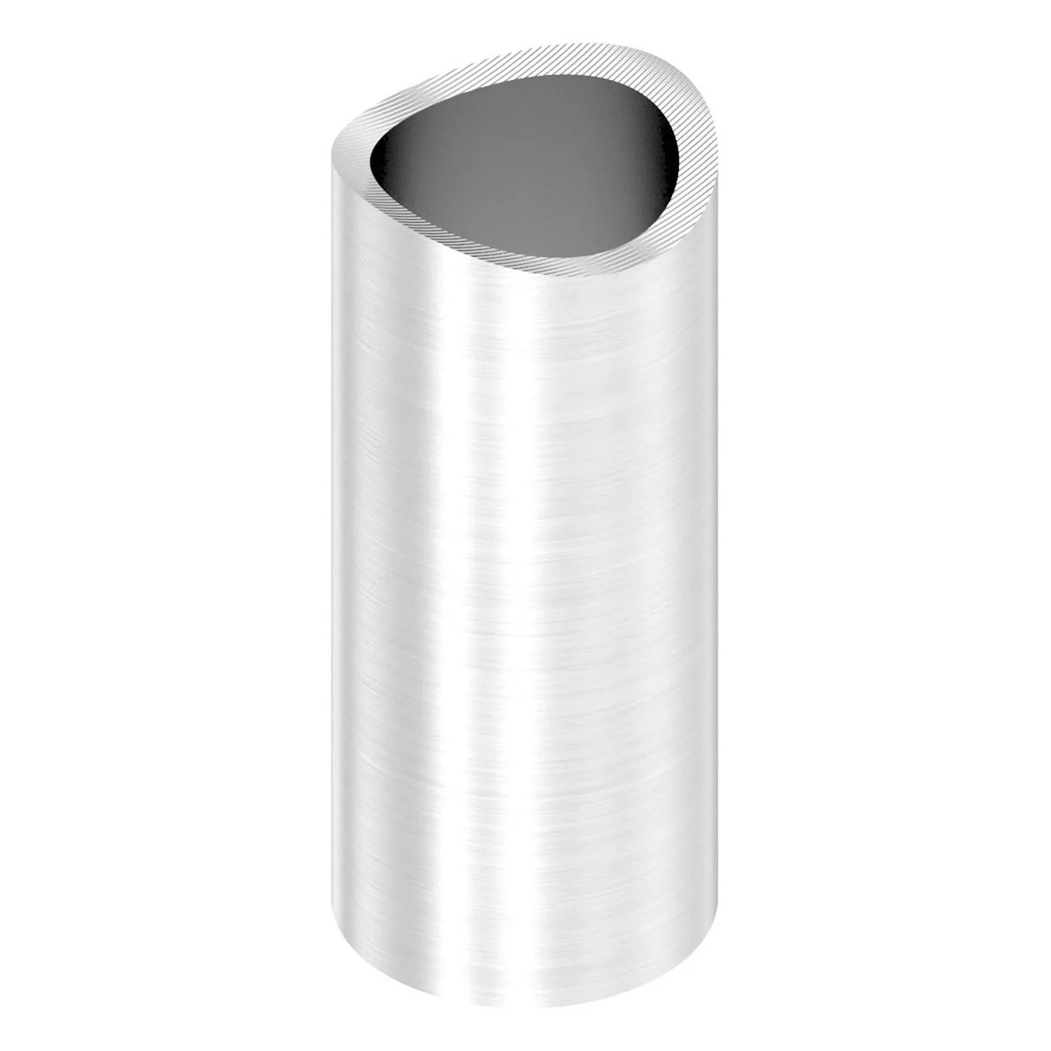 FeNau Distanzhülse Edelstahl V2A L 45 mm Für Rohr Ø 42,4 mm Einseitig Ausgefräst