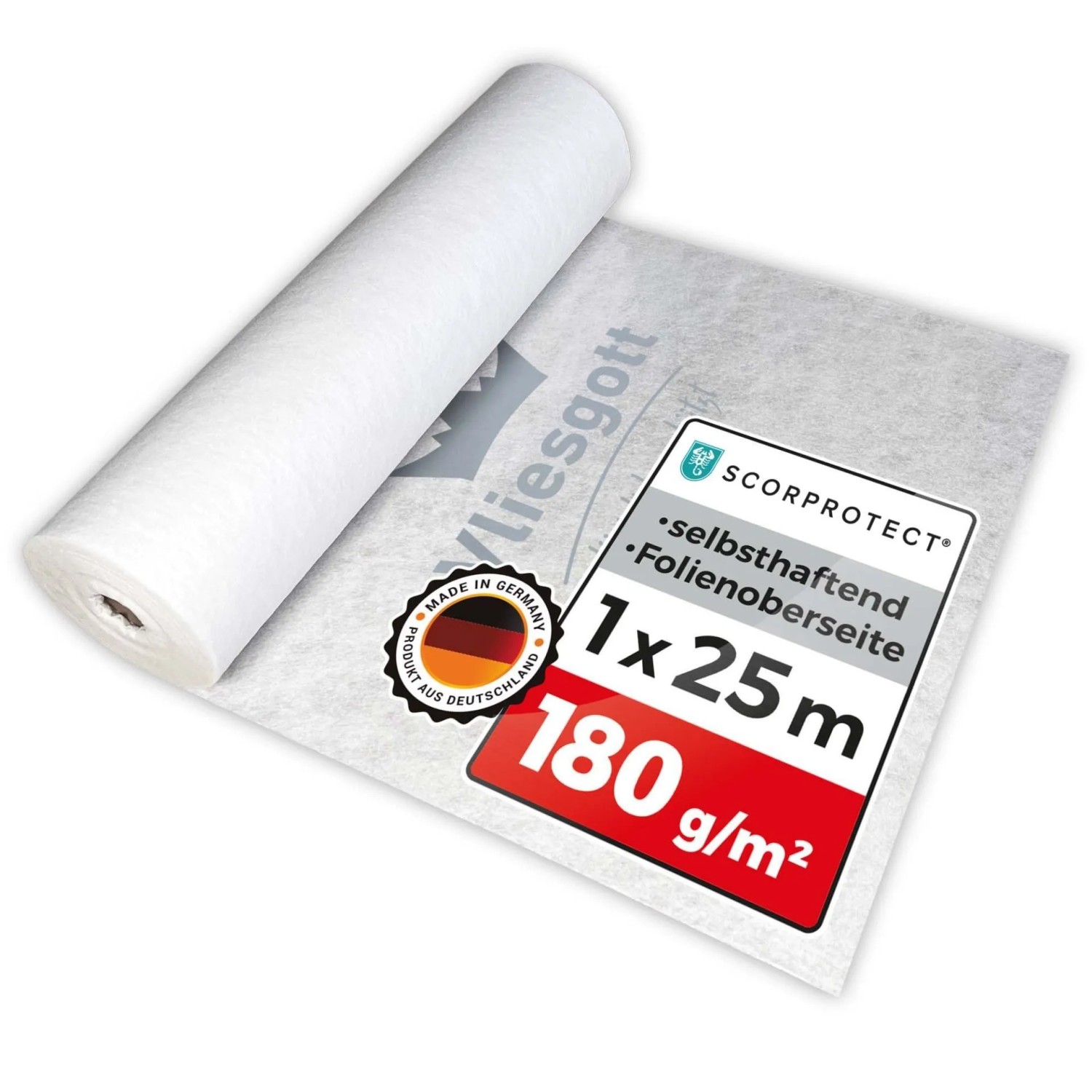 Scorprotect BSV Boden Und Treppenschutzvlies Vliesgott Selbsthaftend 1 M x 25 M 180 G M²