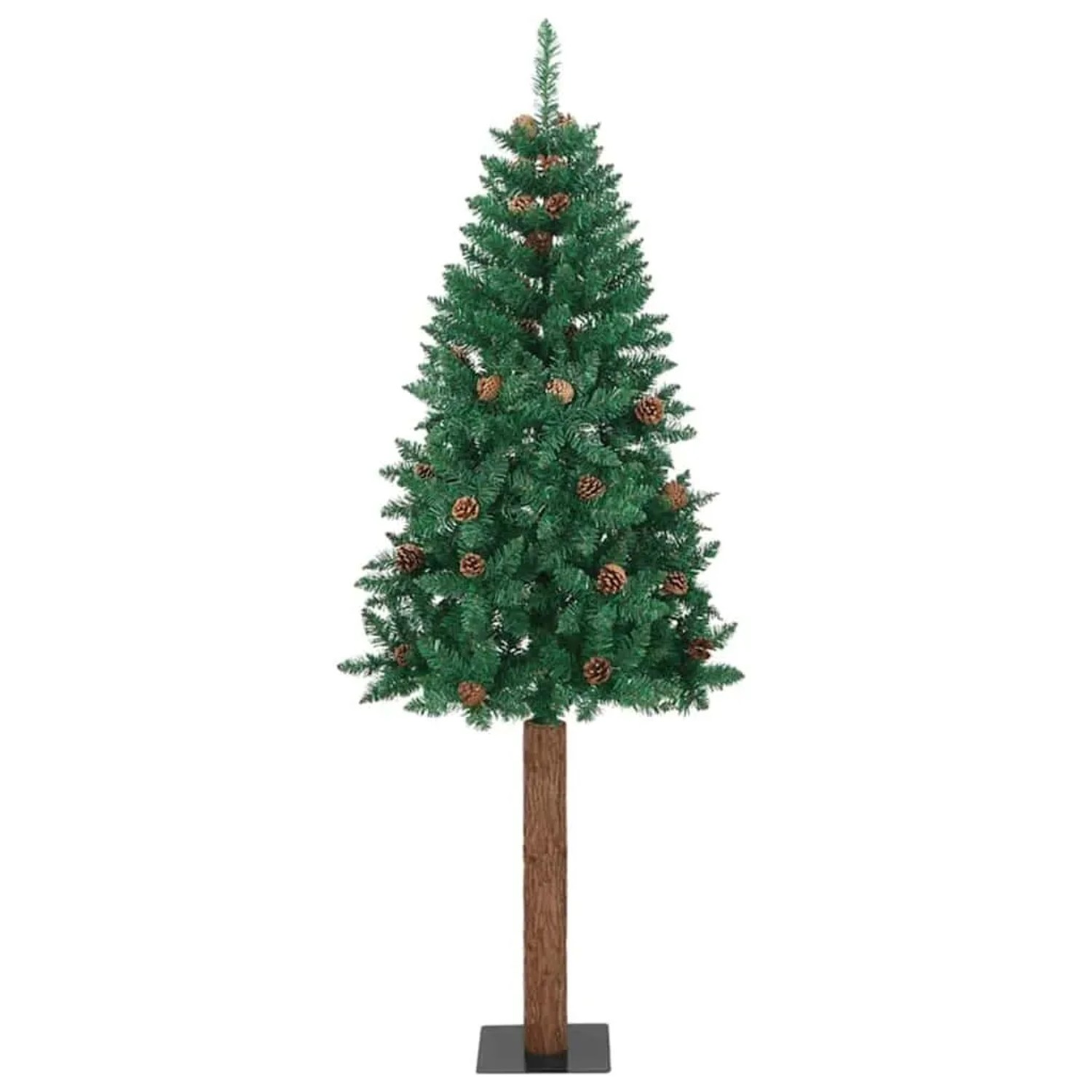 vidaXL Schlanker Weihnachtsbaum mit 300 LEDs mit Ständer Grün 210 cm 3394873