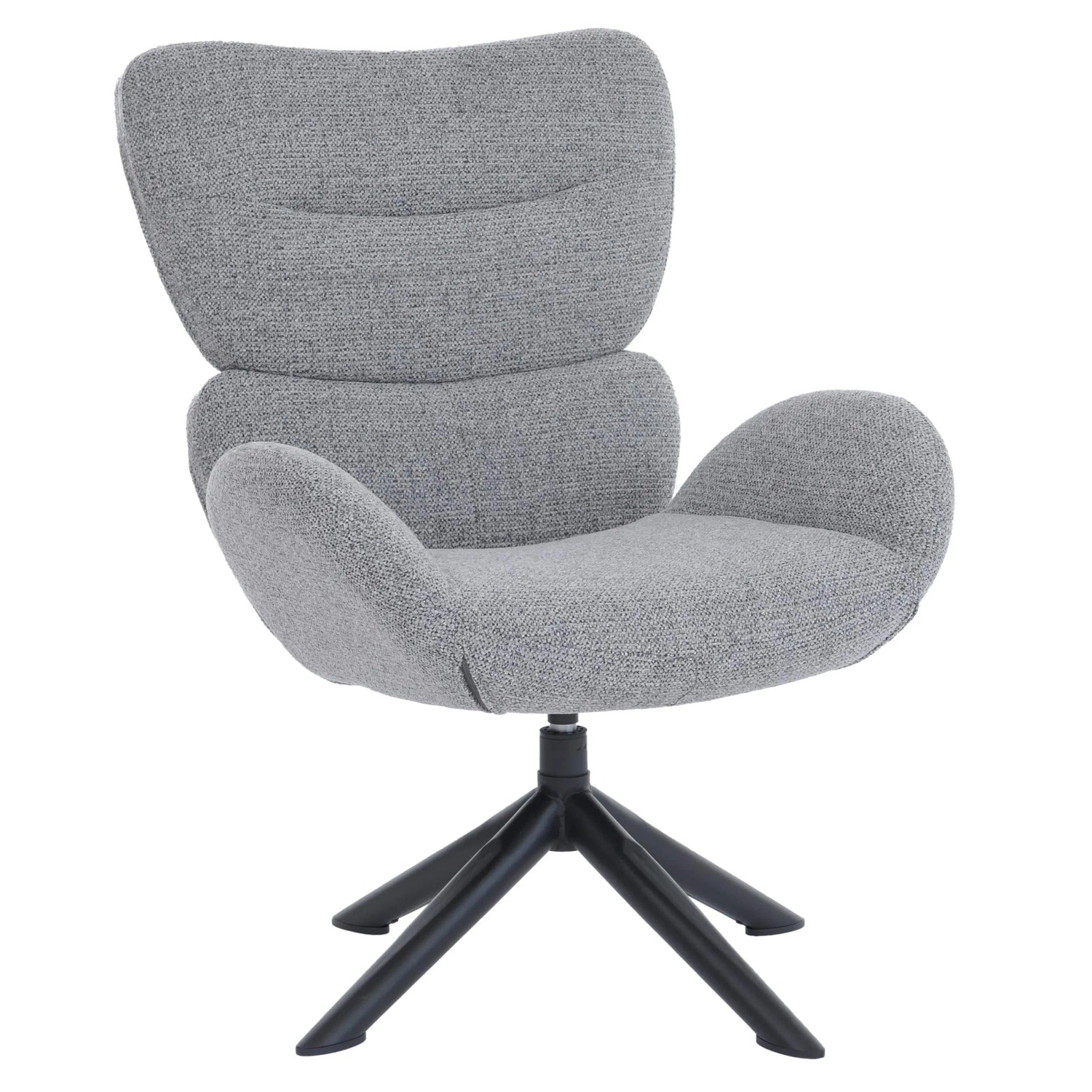 MCW Loungestuhl Q53 Drehbar Metall Chenille Dunkelgrau
