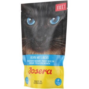 Josera Katzen-Nassfutter Filet Huhn mit Lachs, 70g Frischebeutel. Getreidefreies Alleinfutter.