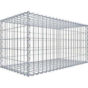 Leerer Gabiona Gabionenkorb, 50x100x50 cm, Maschenweite 5x10 cm, aus verzinktem Draht.